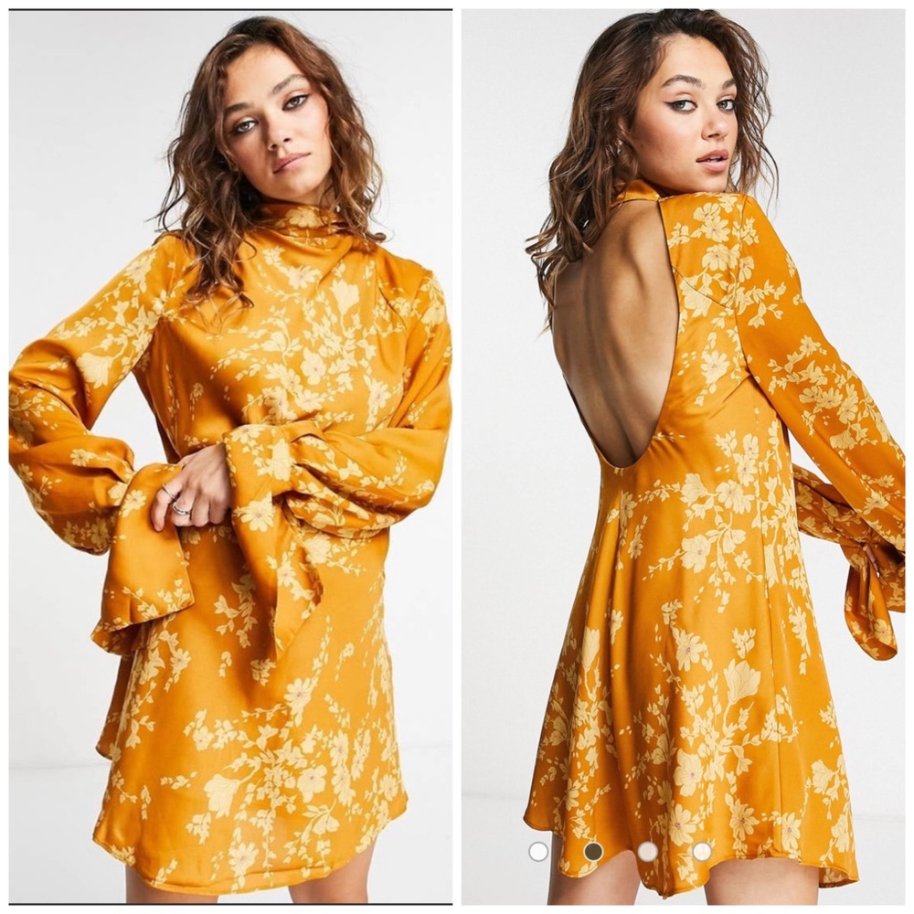 Free People aries long sleeve printed mini dress